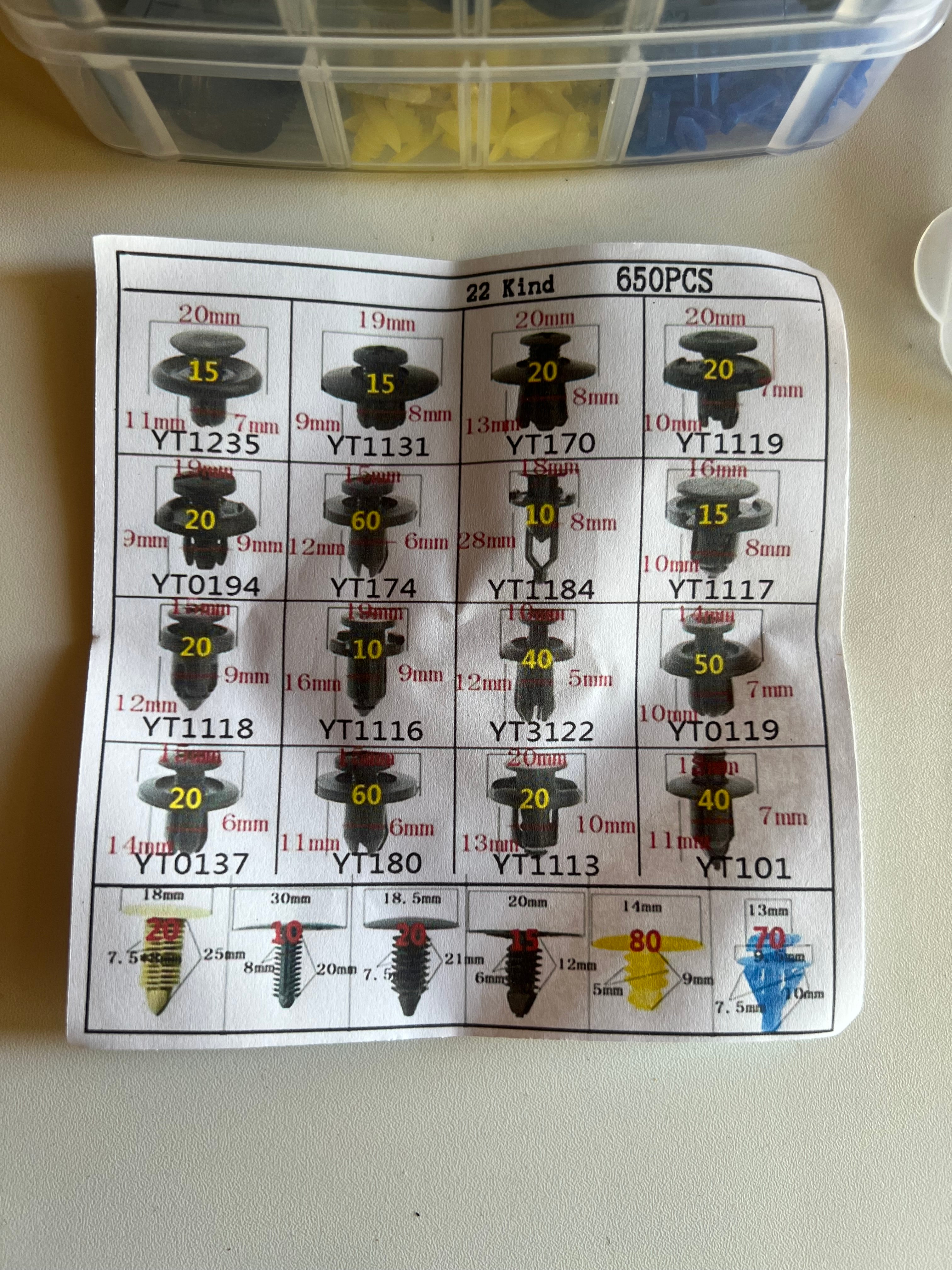 Fahrzeug Clip Set 650 Teilig